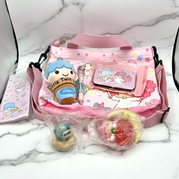 Sanrio little twins star - Pink and Blue Kids Bag Set goodie scoop bag - cute 🥰